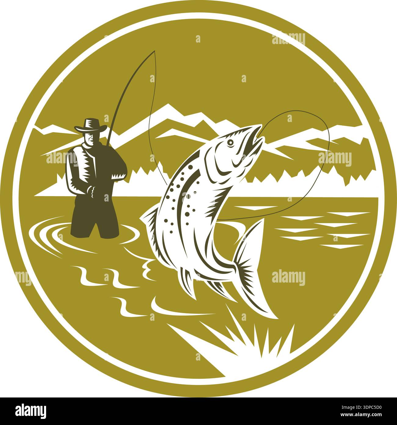 Illustration fisherman fishing reeling in hi-res stock photography and images - Alamy Illustration fisherman fishing reeling in hi-res stock photography and images - Alamy