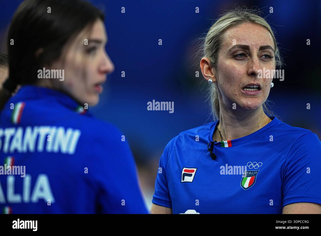 Italy's Stefania Constantini, and Elena Mathis strategize during the ...