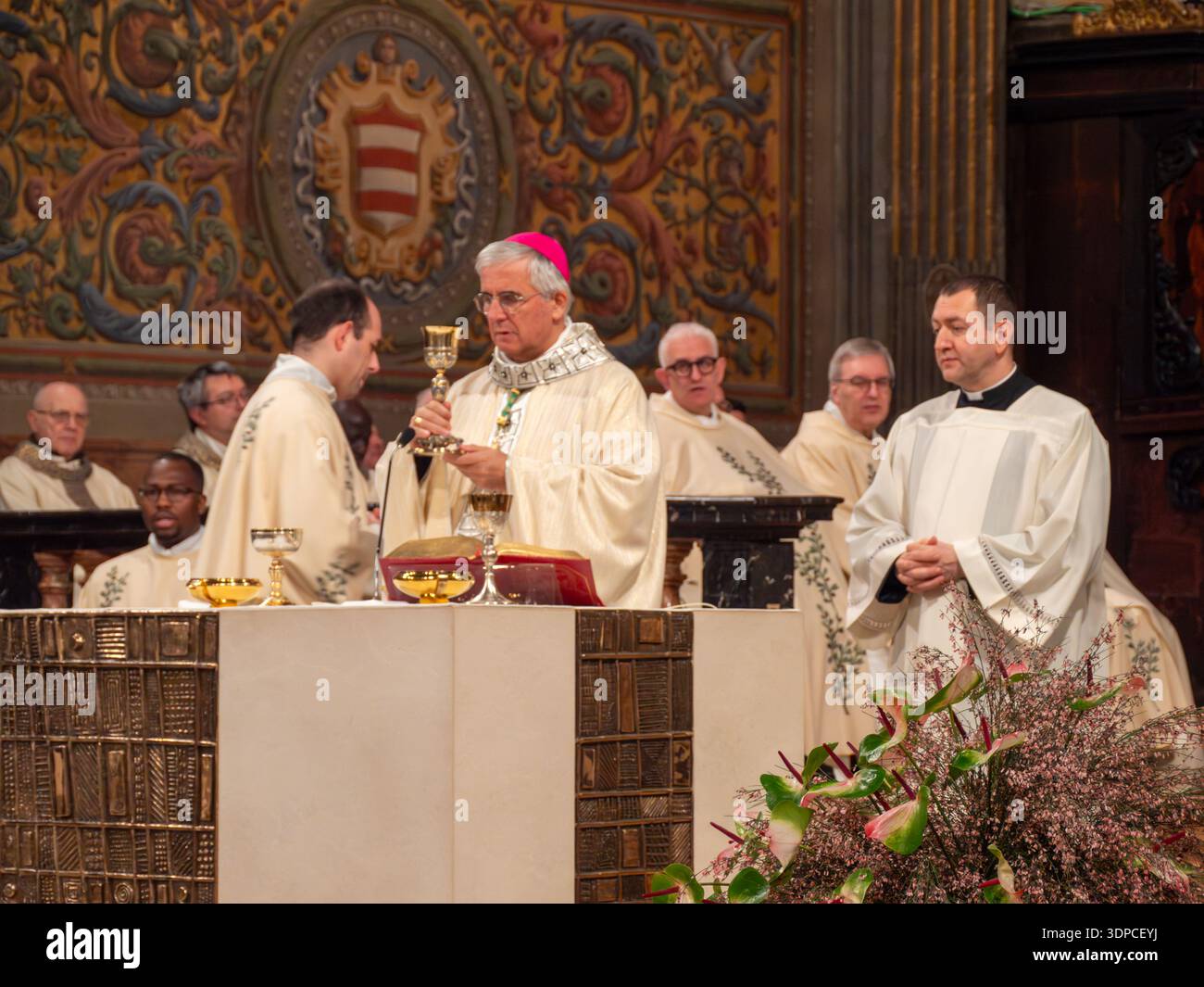 Cremona, Italy February 2nd 2026 Bishop celebrating a religious rite ...