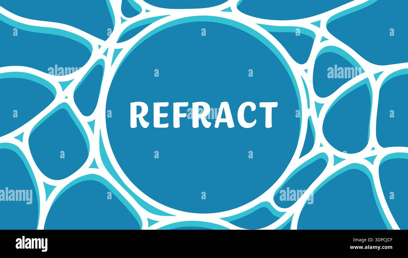 Blue organic cell pattern banner with refract text inside a circular center field Stock Vector