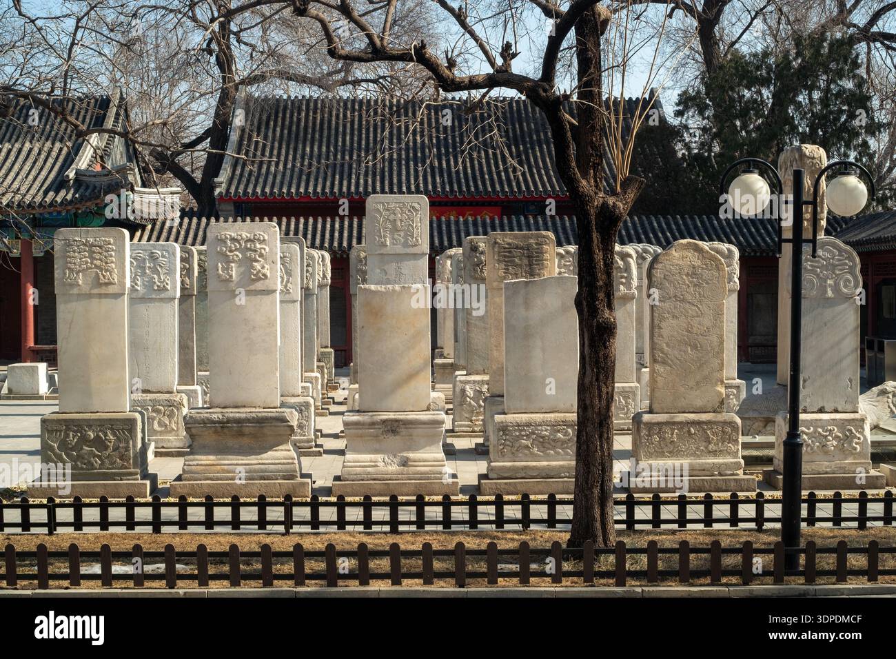 European missionary tombstones in the Five Pagoda Temple in Beijing, China. Stock Photo