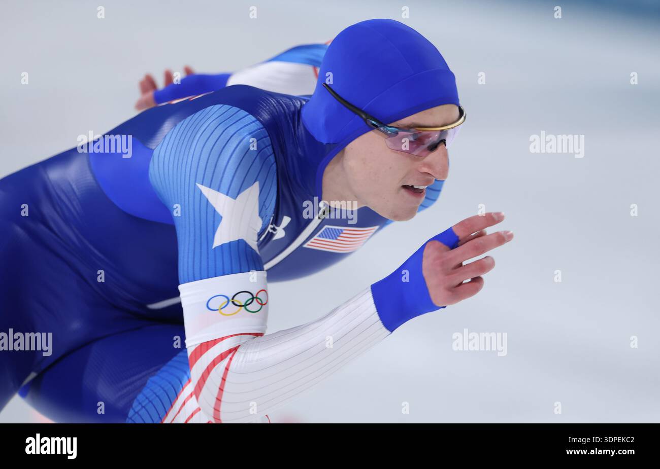 Jordan Speed Racers STOLZ Jordan of the United States skates during the men's speed skating ...