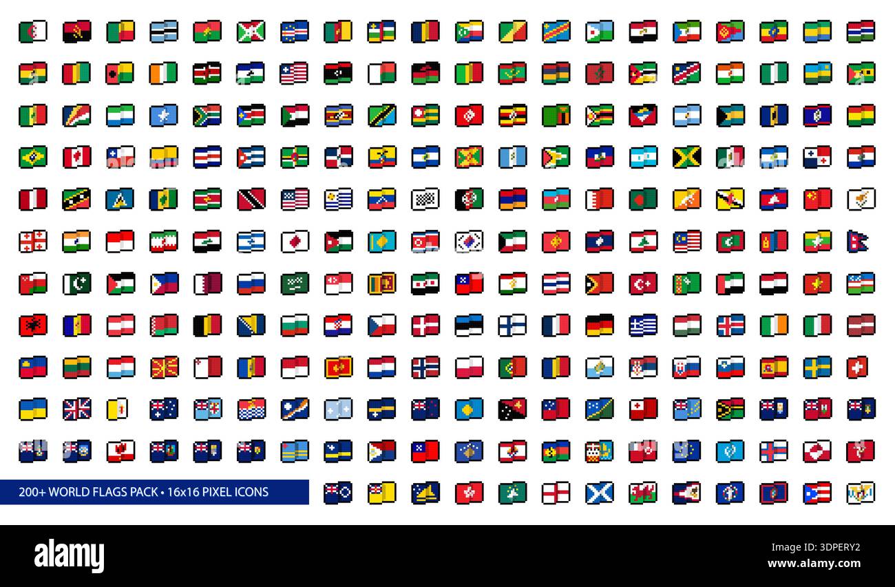 World flags pixel art hi-res stock photography and images - Alamy
