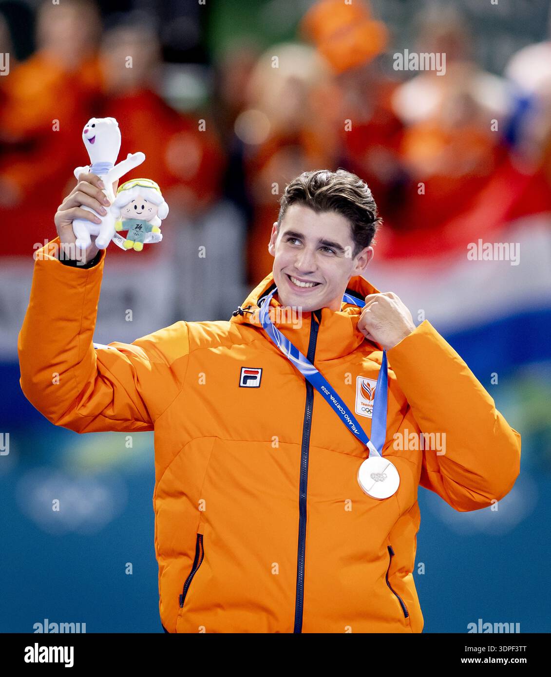 MILAN - Jenning de Boo during the medal ceremony for the 500-meter long ...