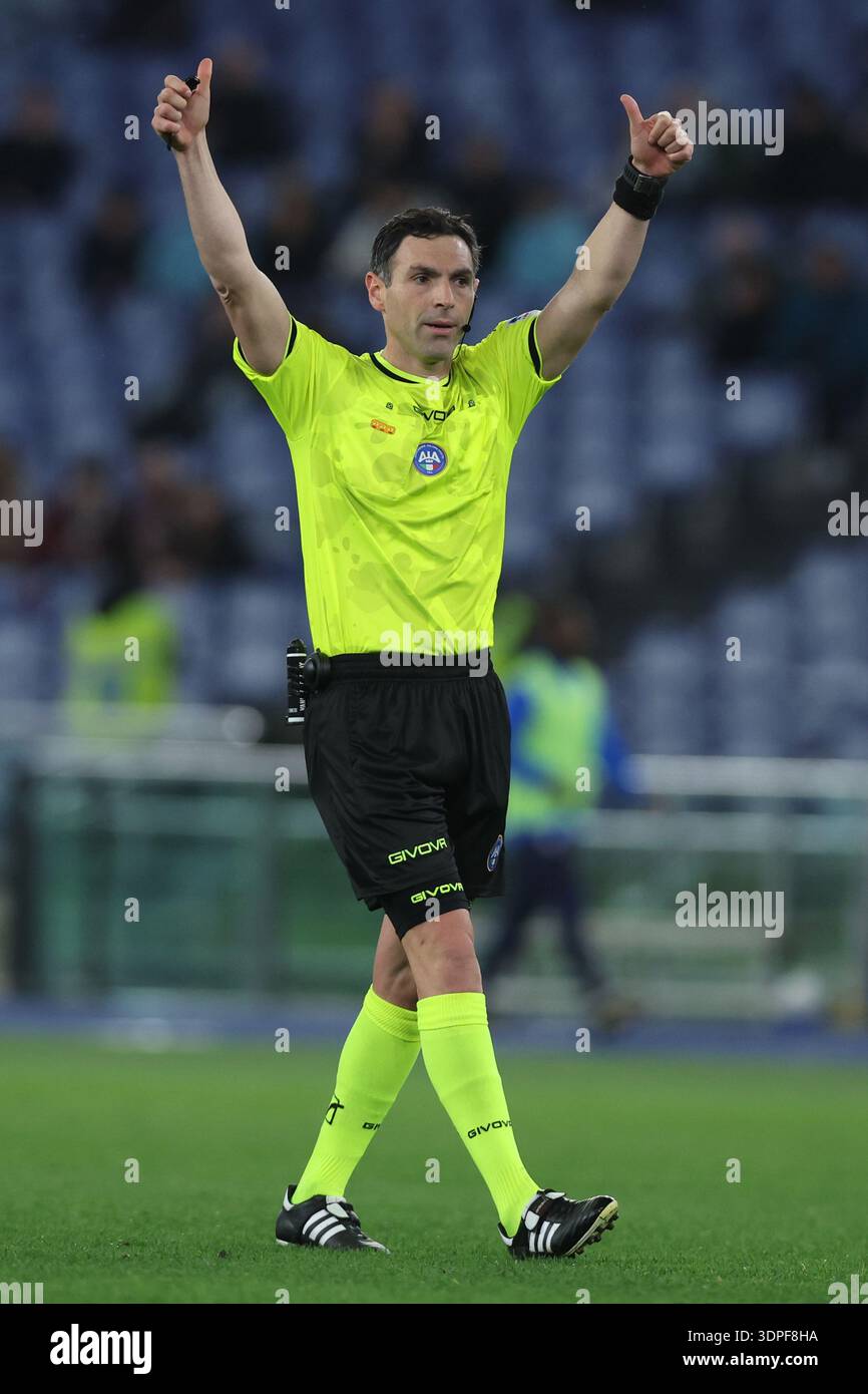 Rome, Italy - February 14, 2026: Referee Luca Sacchi seen in action ...