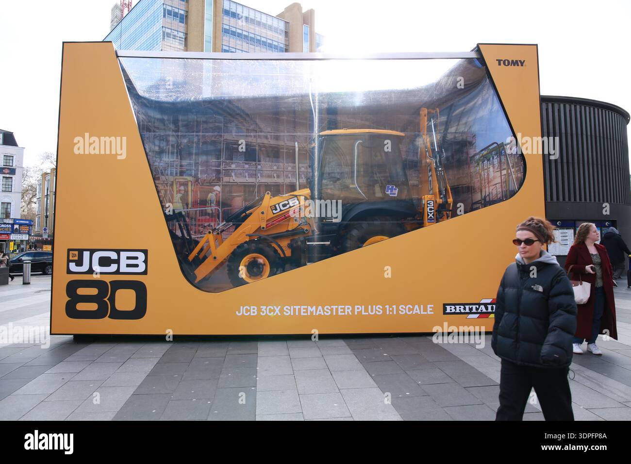 London, UK. 14 February 2026. A special anniversary installation by JCB ...