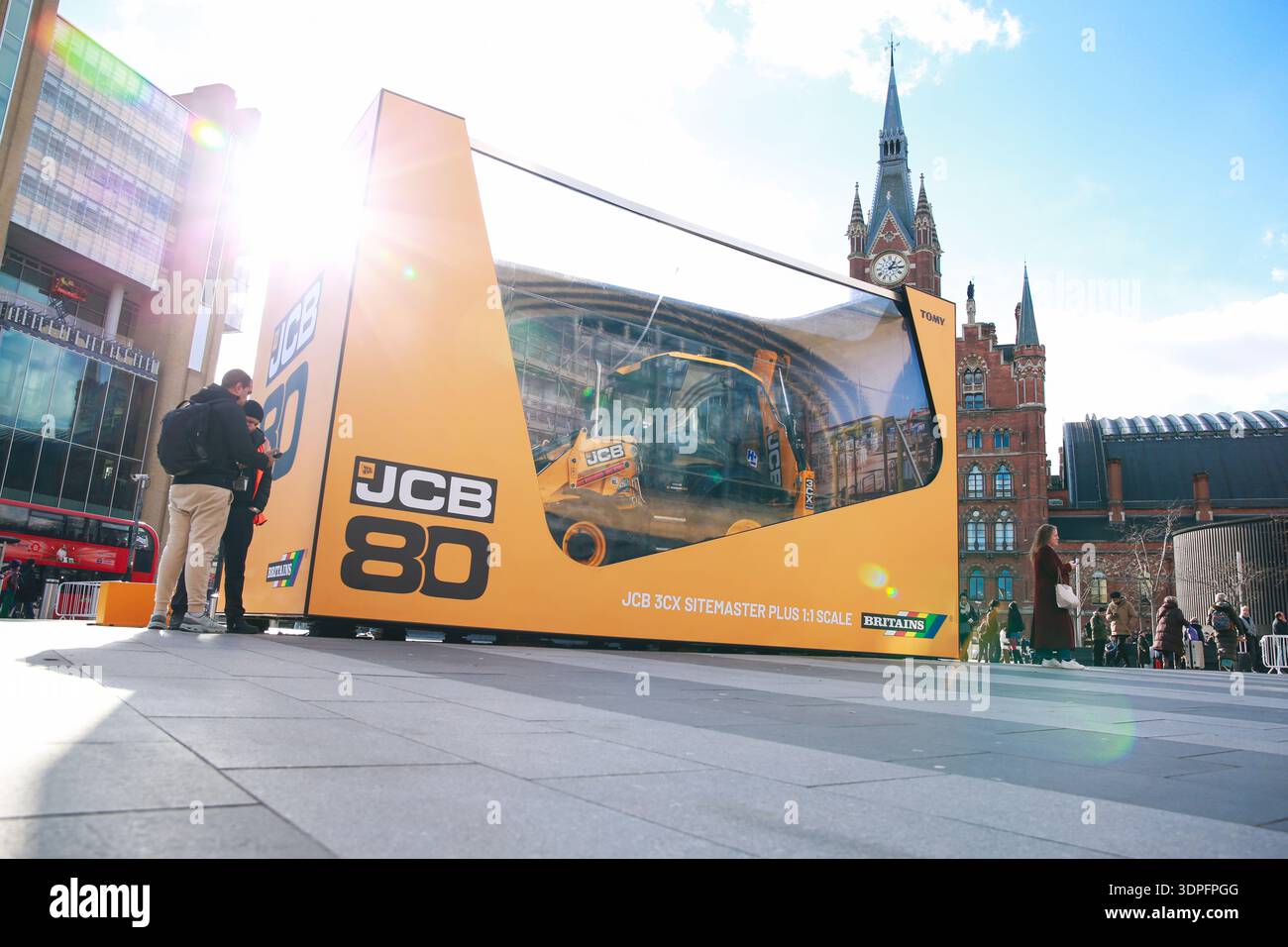 London, UK. 14 February 2026. A special anniversary installation by JCB ...