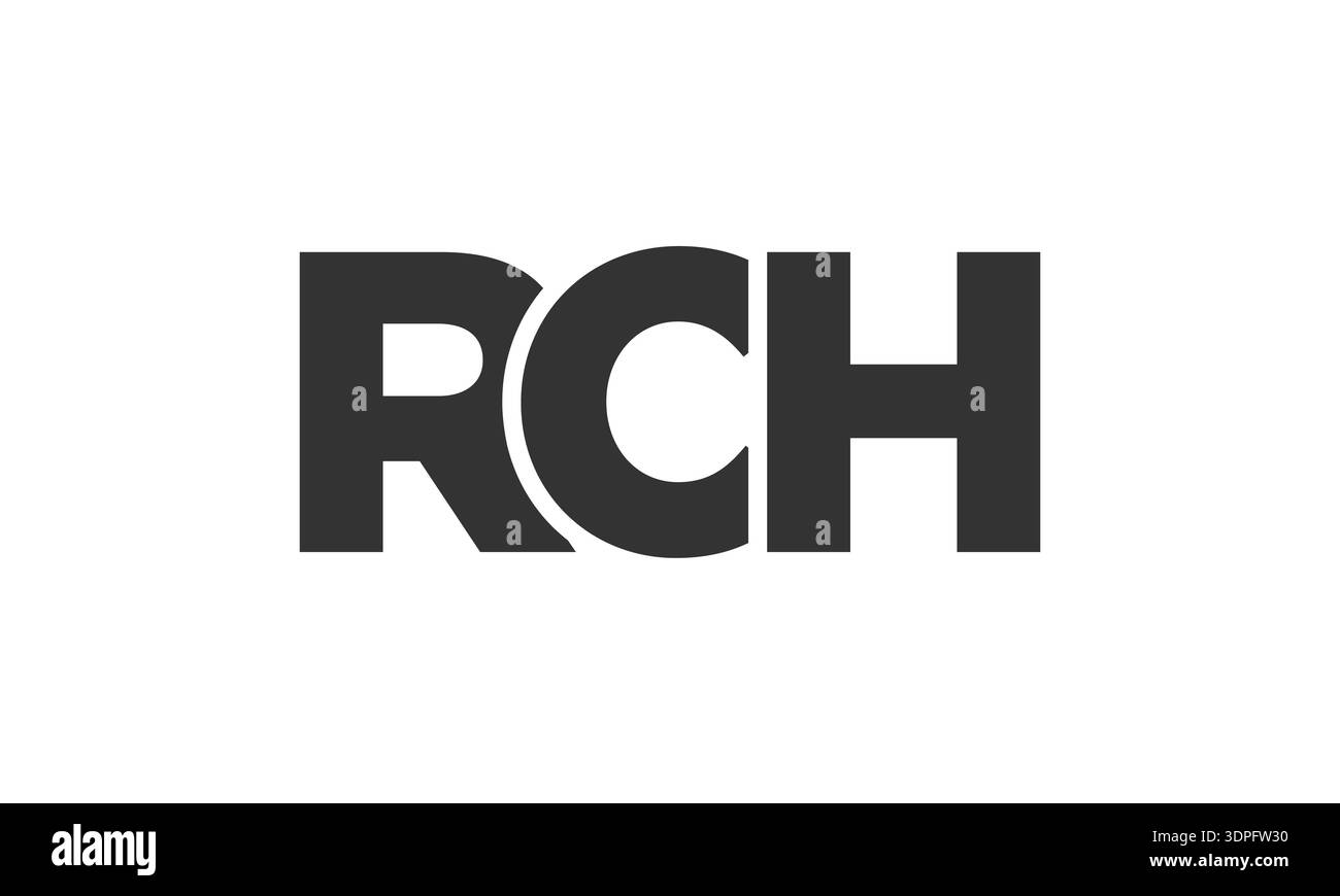 RCH logo design template with strong and modern bold text. Initial ...