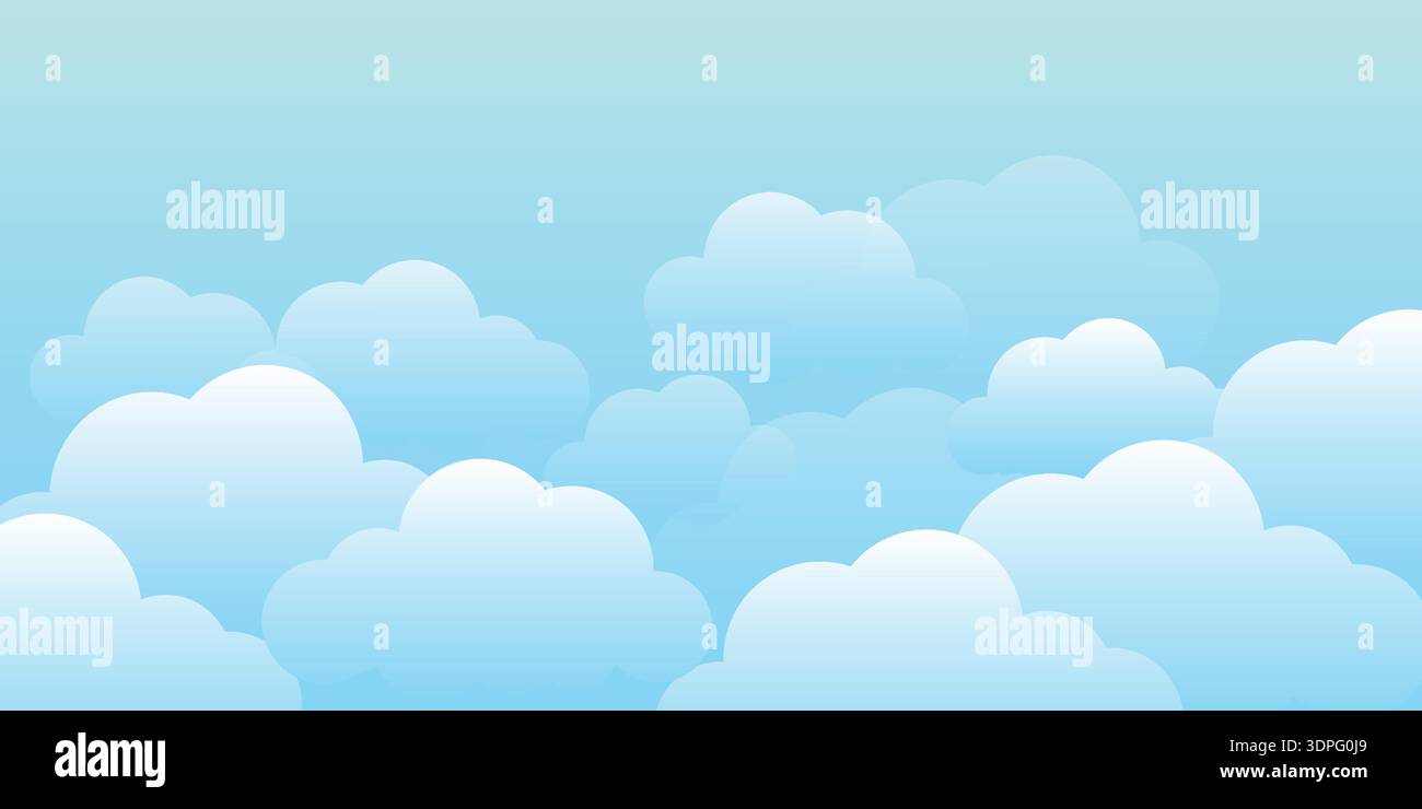 Blue sky and white clouds stock vector Stock Vector