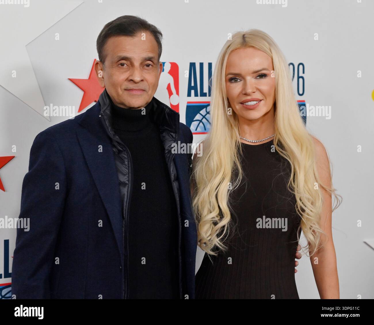 Vivek Ranadive and a guest attend the LA Clippers & Comcast ...
