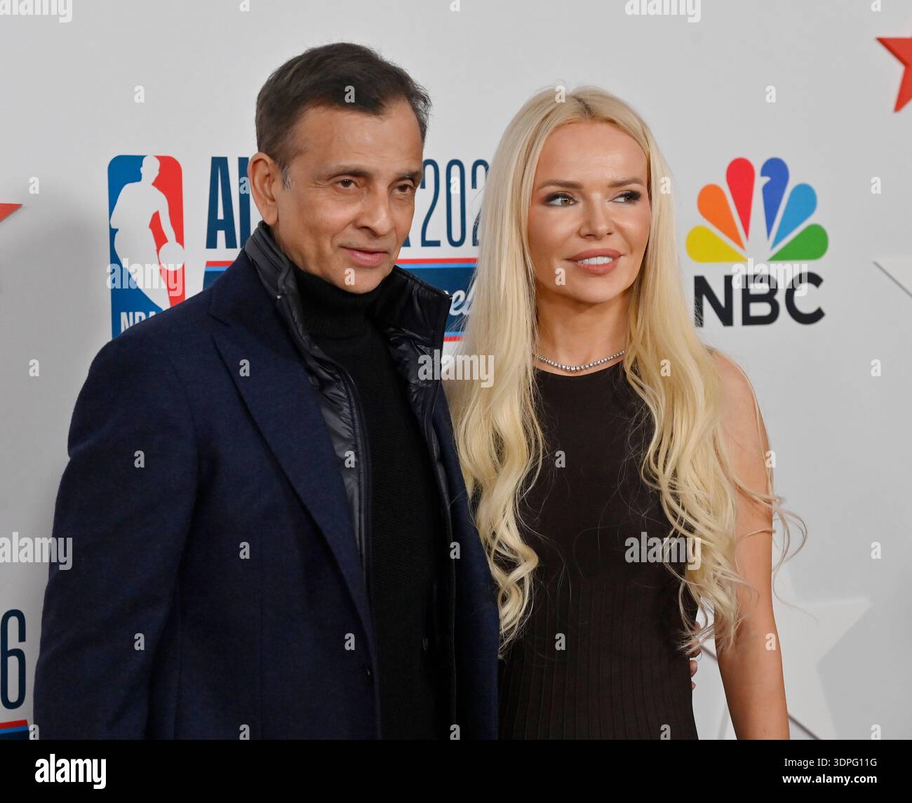 Vivek Ranadive and a guest attend the LA Clippers & Comcast ...