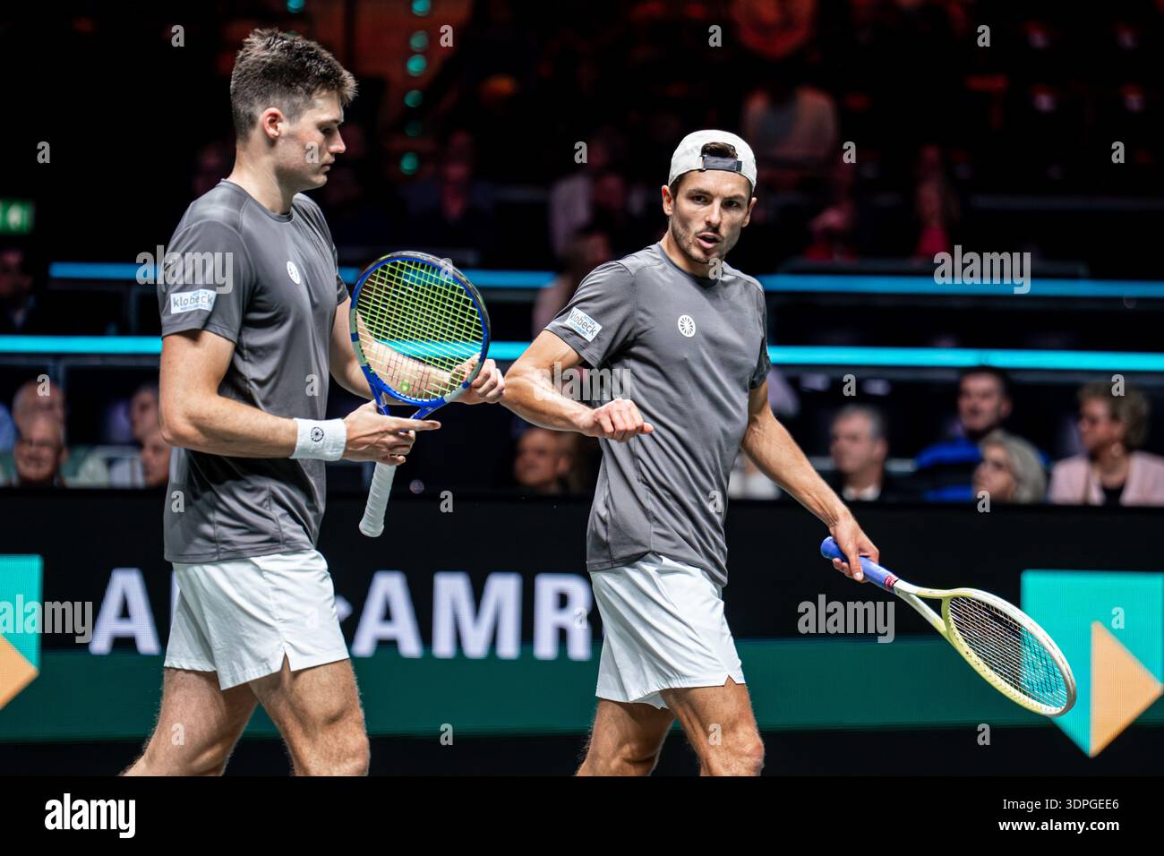 Mark Wallner and Jakob Schnaitter celebrate during the ABN AMRO Open at Rotterdam Ahoy on February 14, 2026