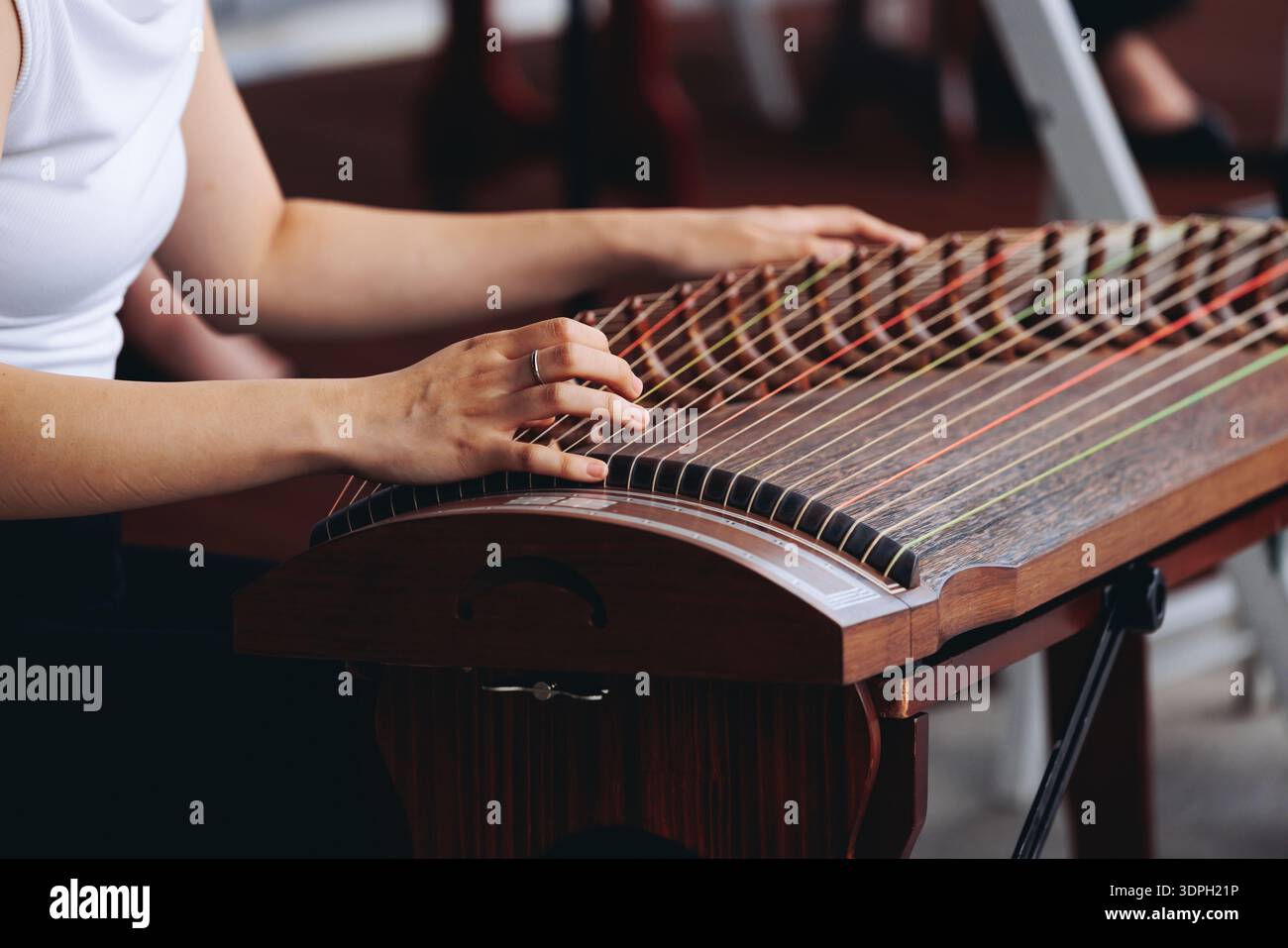 Kayagum String Instruments Traditional Korean folk musical instrument Gayageum, female orchestra ...