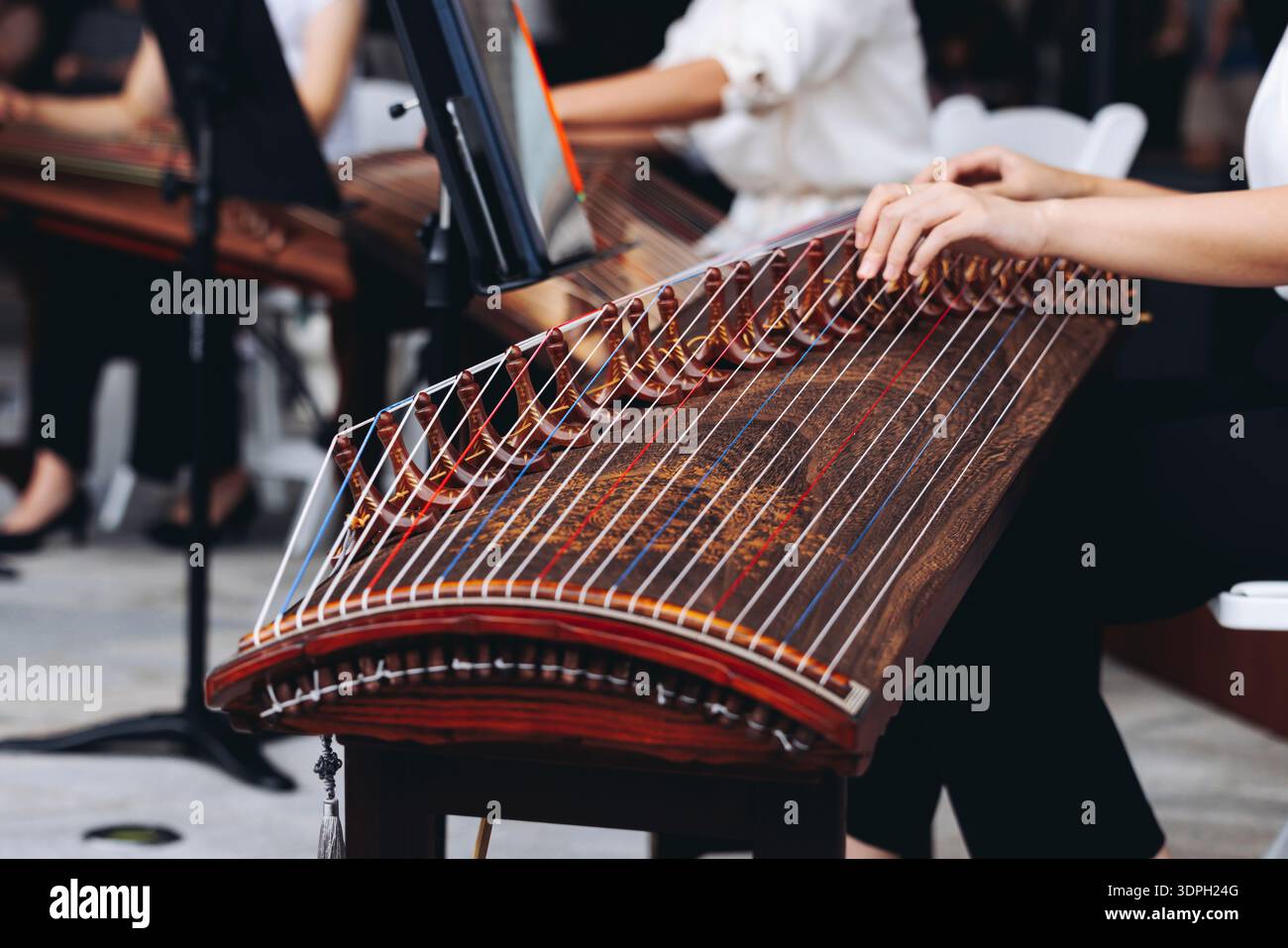 Traditional Korean folk musical instrument Gayageum, female orchestra ...