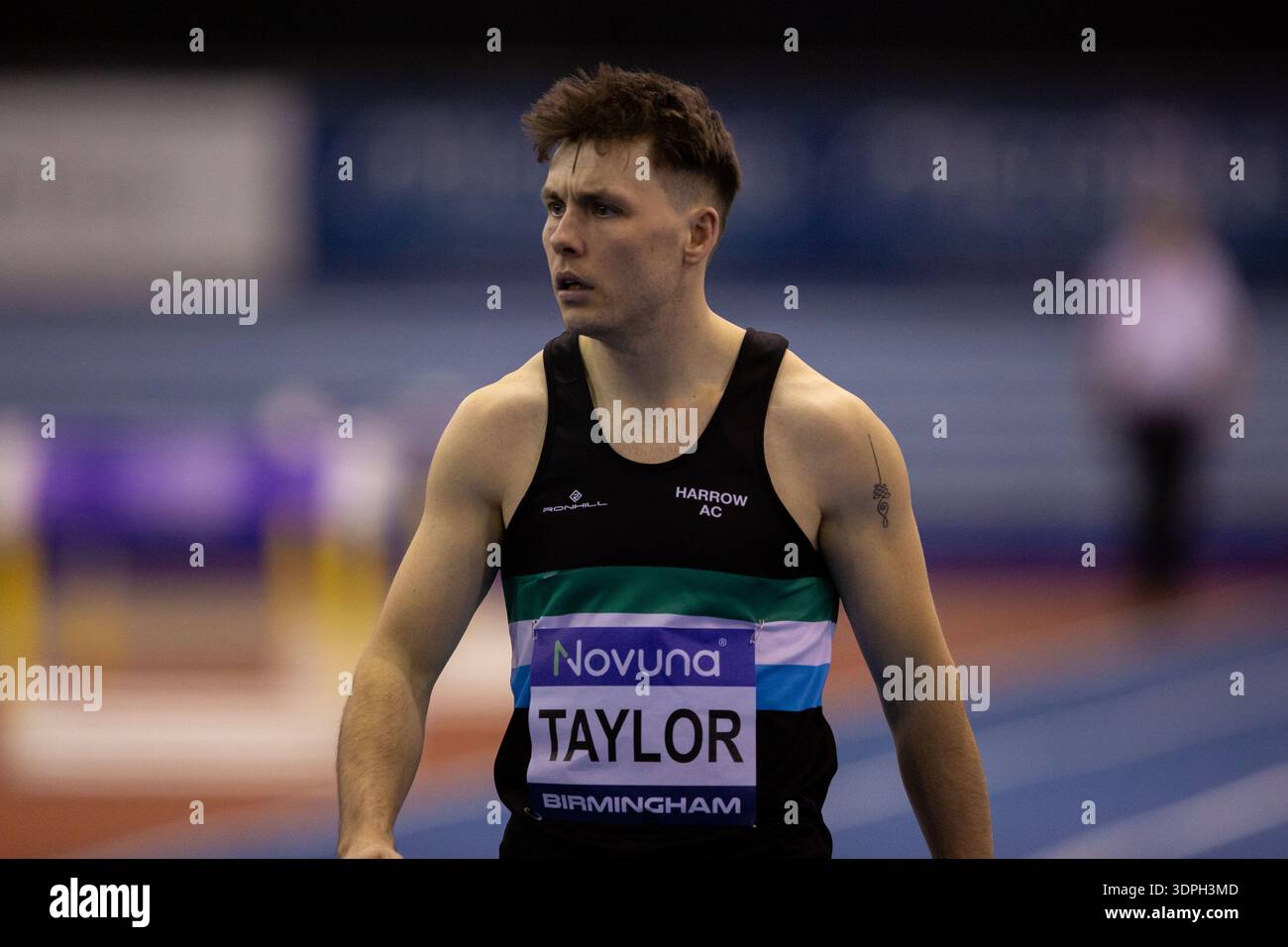 Harry Taylor Looks Angered After Mens 60m Heats Novuna UK Indoor Harry Taylor Looks Angered After Mens 60m Heats Novuna Uk Indoor Athletics 2026 Utilita Arena Birmingham England Feb 14th 2026 3DPH3MD
