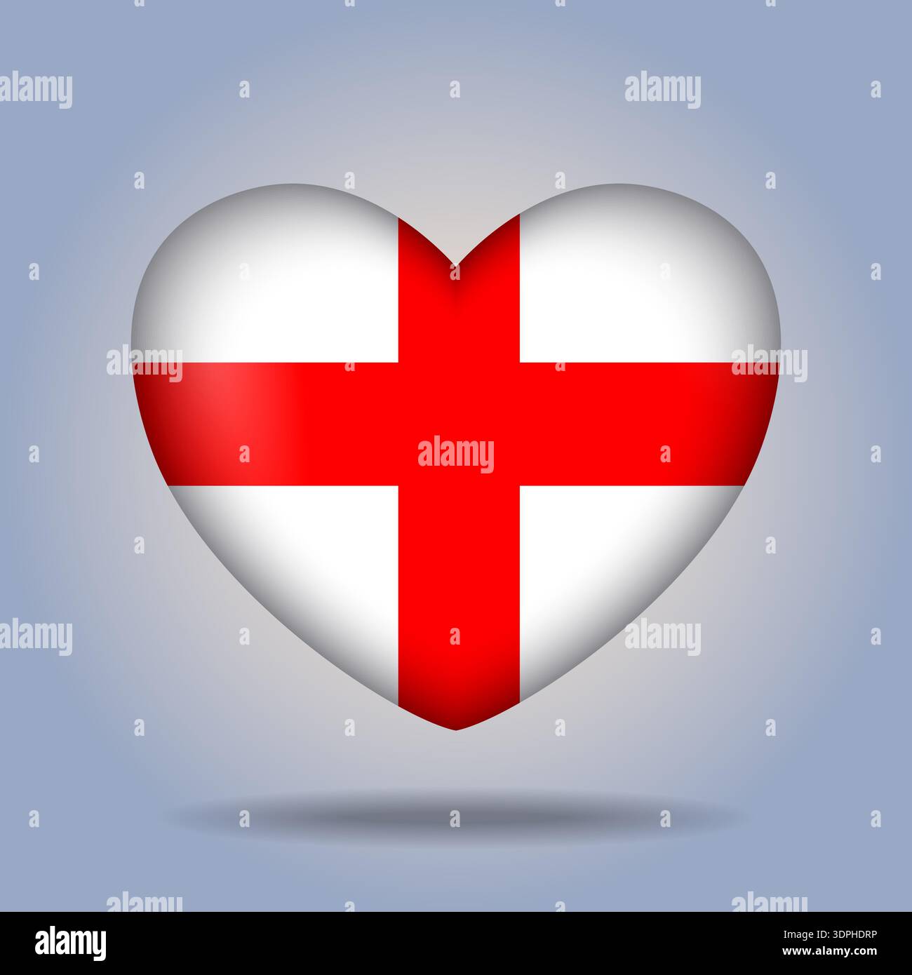 England flag heart button Isolated on color gradient background Stock Vector