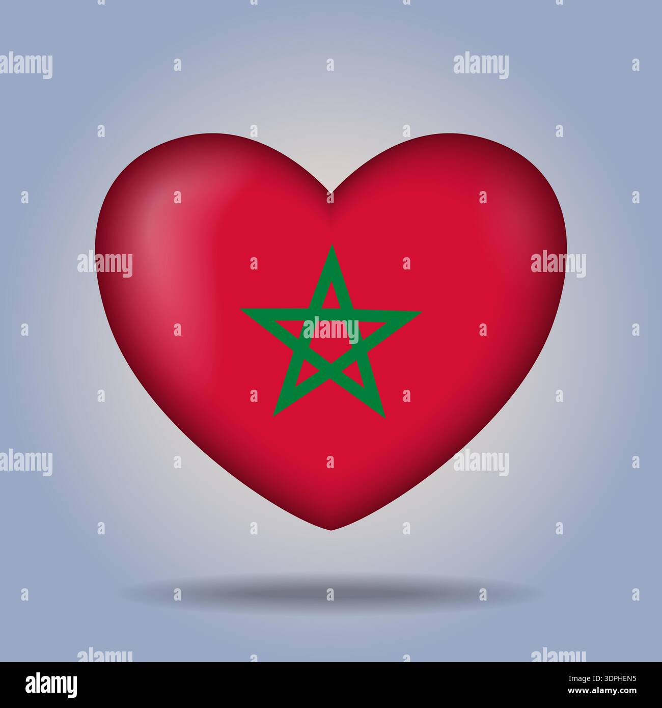 flag heart button Isolated on color gradient background Stock Vector