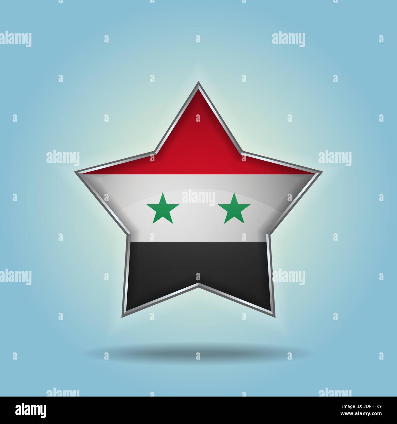flag star glossy. Isolated on color gradient background Stock Vector