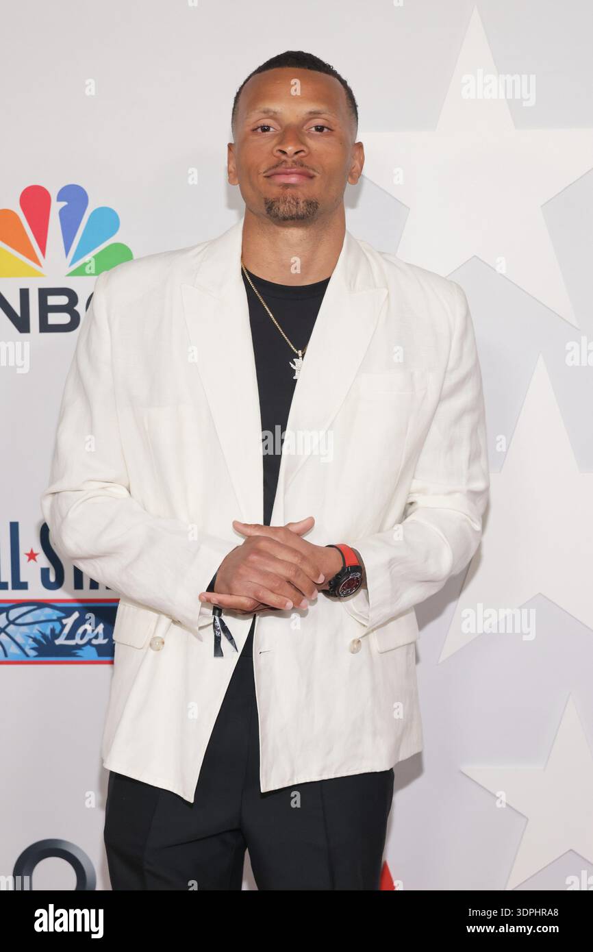 Andre De Grasse attends the 'LA Clippers & Comcast NBCUniversal's NBA ...