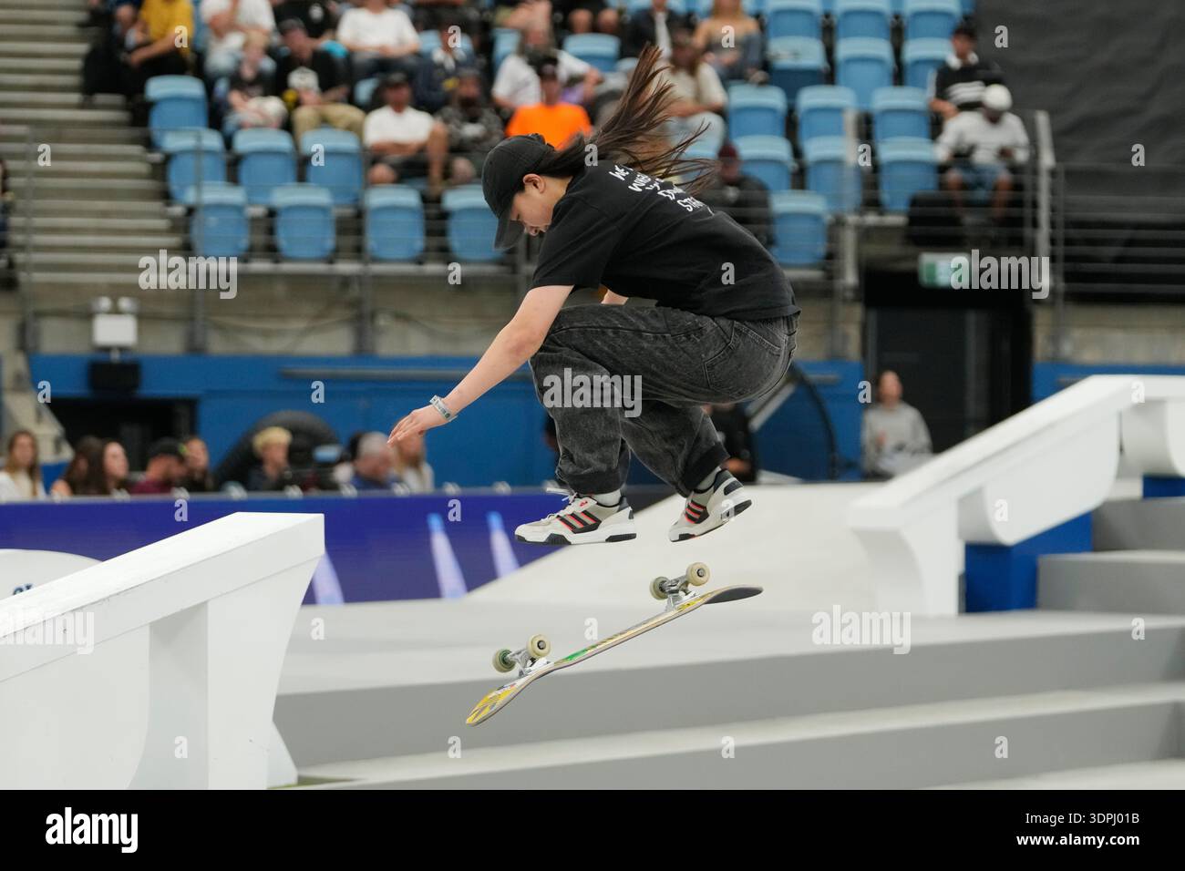 Momiji Nishiya of Japan competes during the women's final at the Street ...