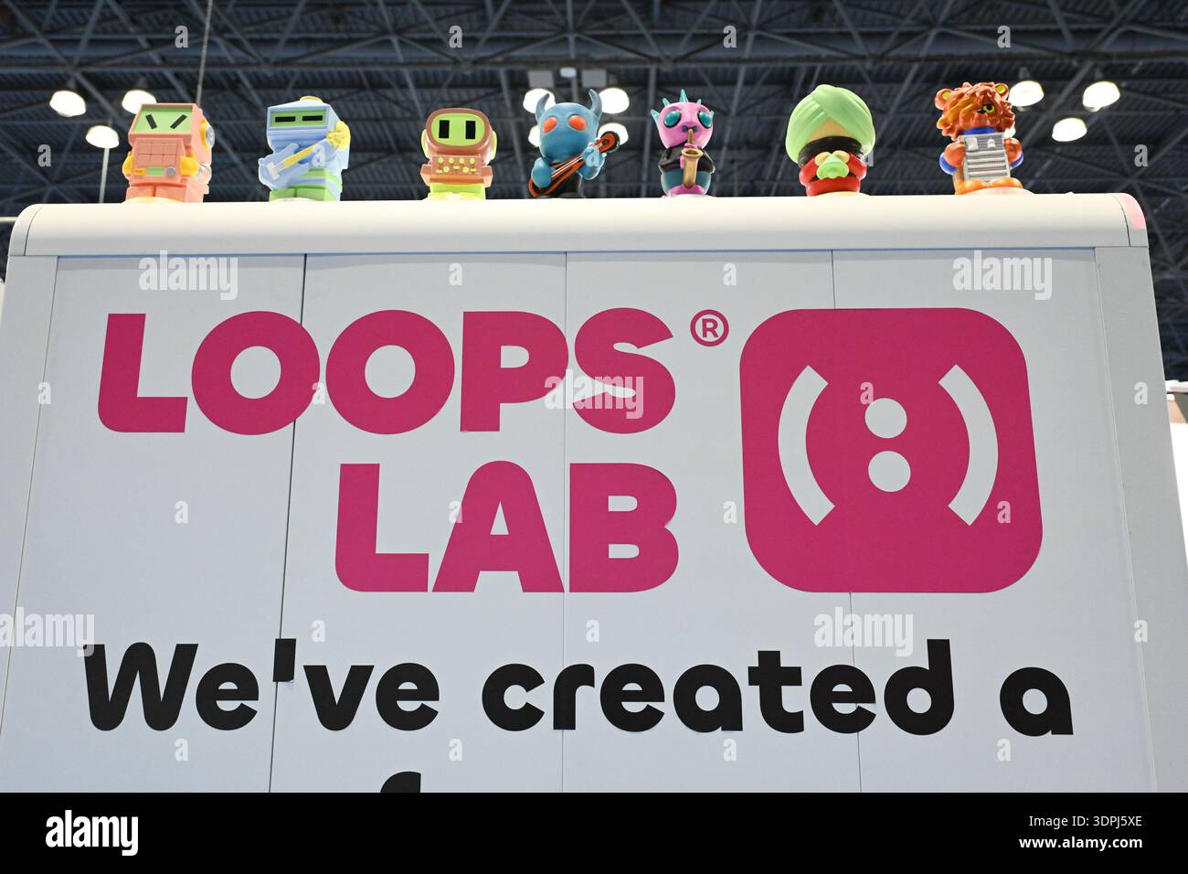 New York, USA. 14th Feb, 2026. Loops Lab signage on Day 1 of the North ...