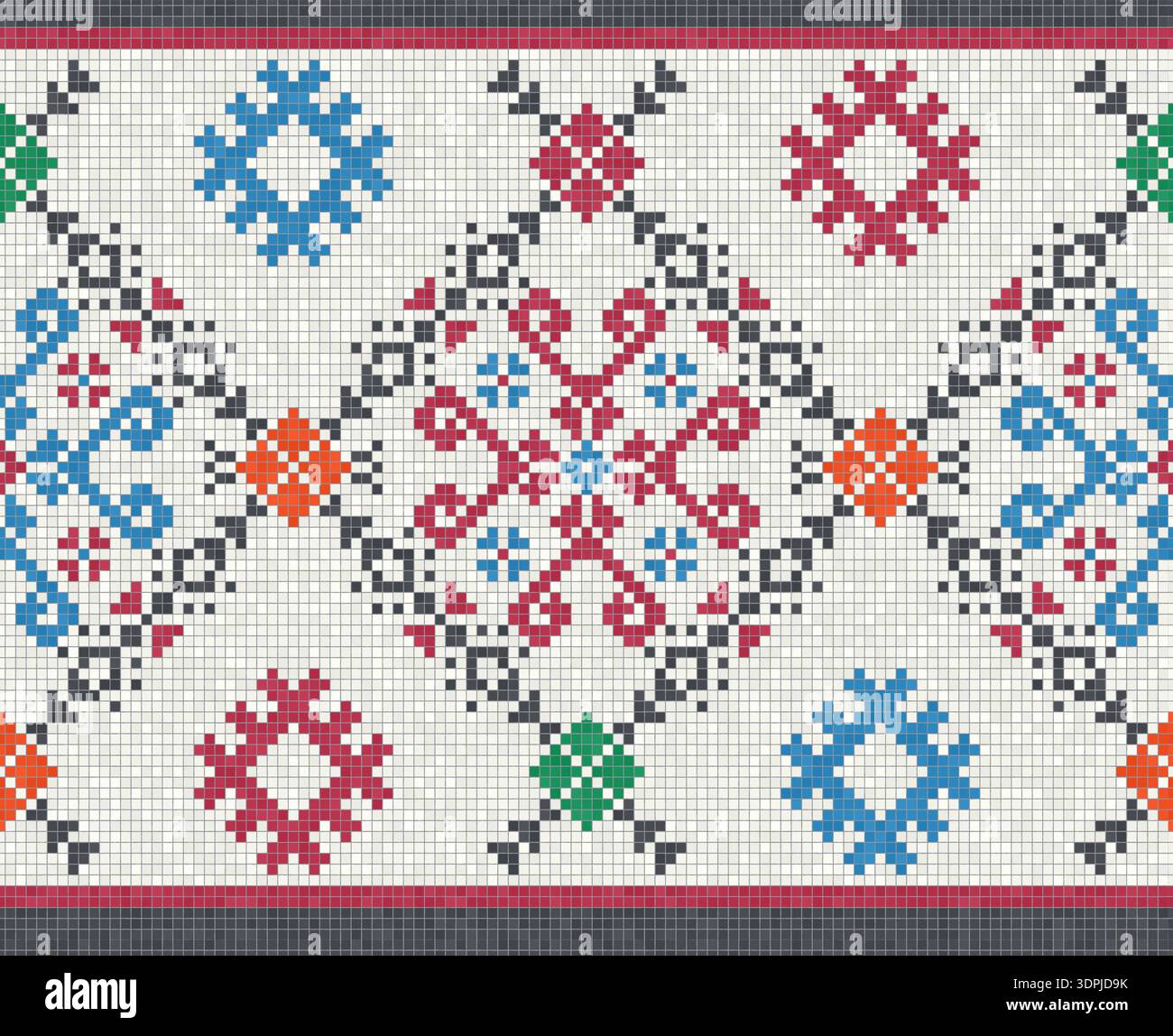 Scandinavian style seamless mosaic tiles pattern Stock Vector