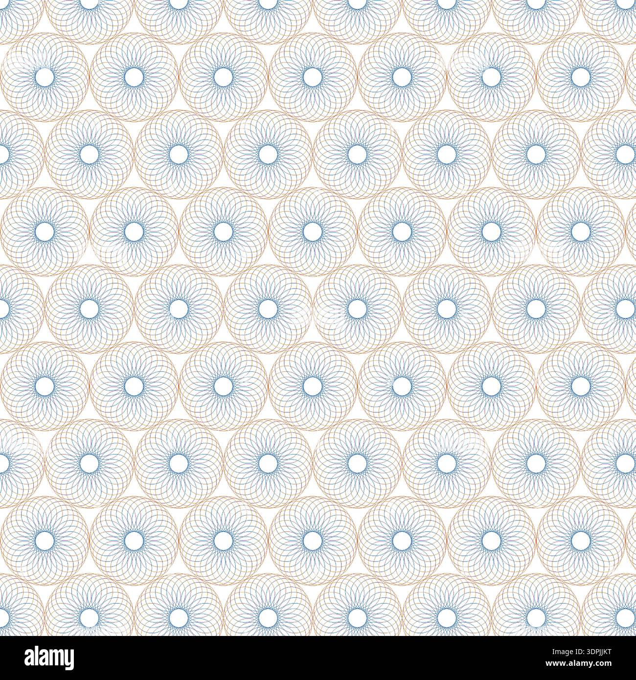 Intricate Spirograph Circles Repeating Motif Pattern Stock Vector