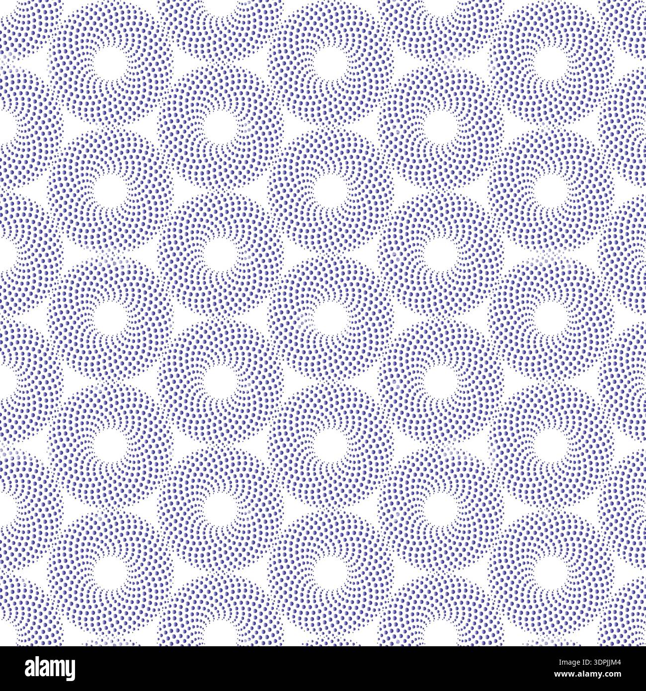A mesmerizing seamless pattern featuring hypnotic dotted rings arranged in rhythmic symmetry, perfect for modern wallpapers, textiles. Stock Vector