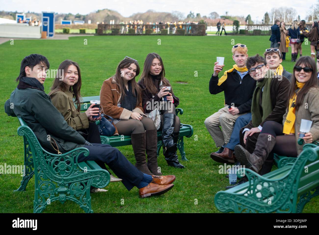 Ascot, Berkshire, UK. 14th February, 2026. University student racegoers ...
