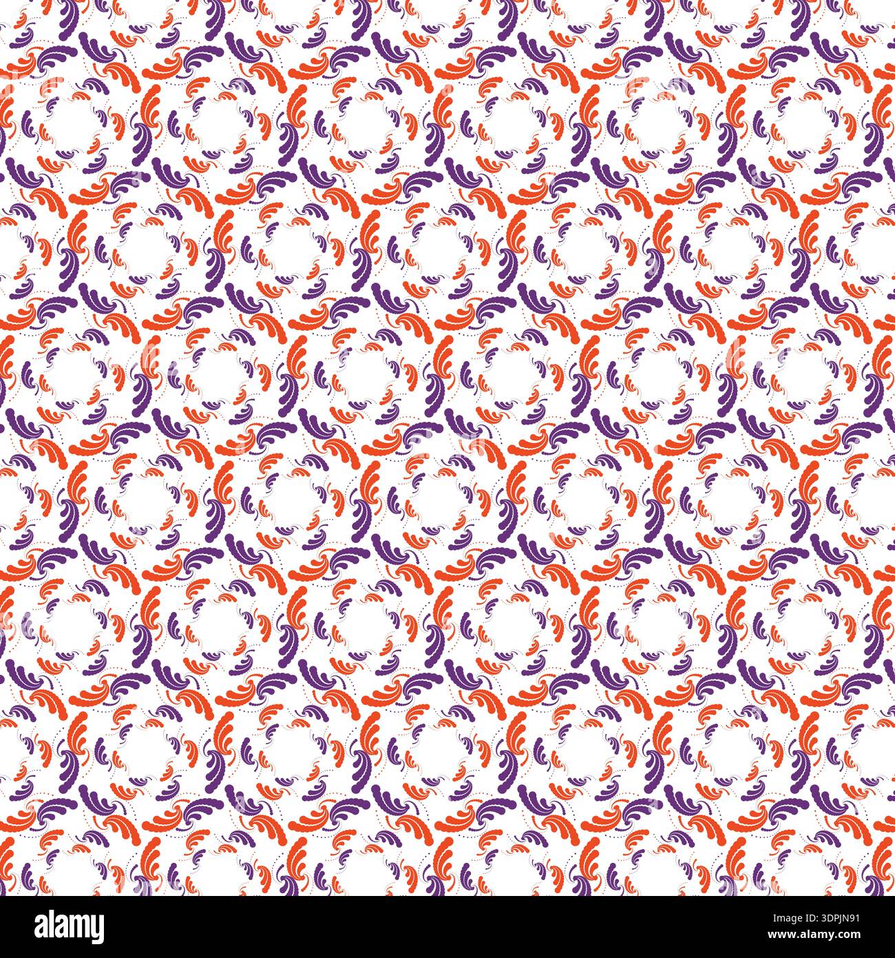 Vibrant Abstract Floral Swirls Seamless Texture Pattern Stock Vector