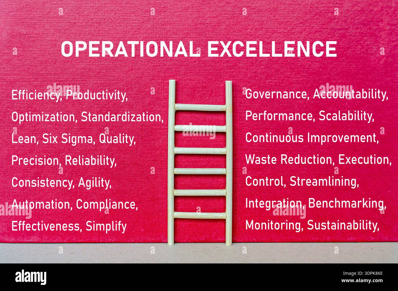 Operational Mastery OPERATIONAL EXCELLENCE text on red cover with wooden ladder symbolizing ...