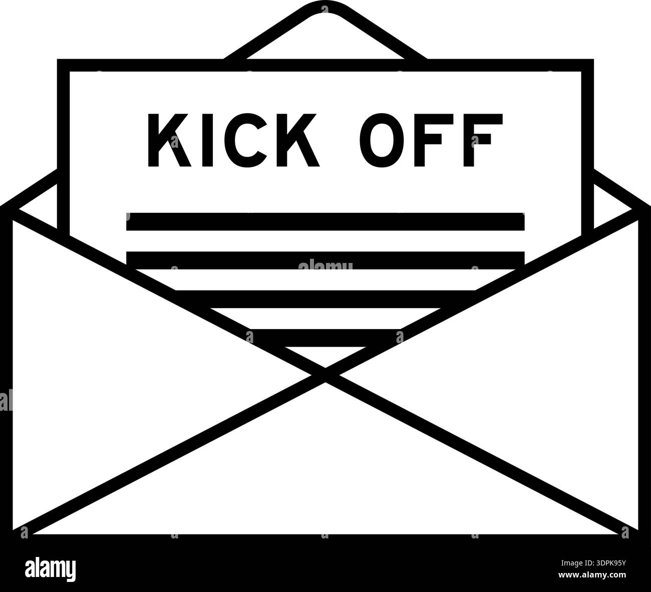 Kick Envelope Envelope and letter sign with word kick off as the headline Stock ...