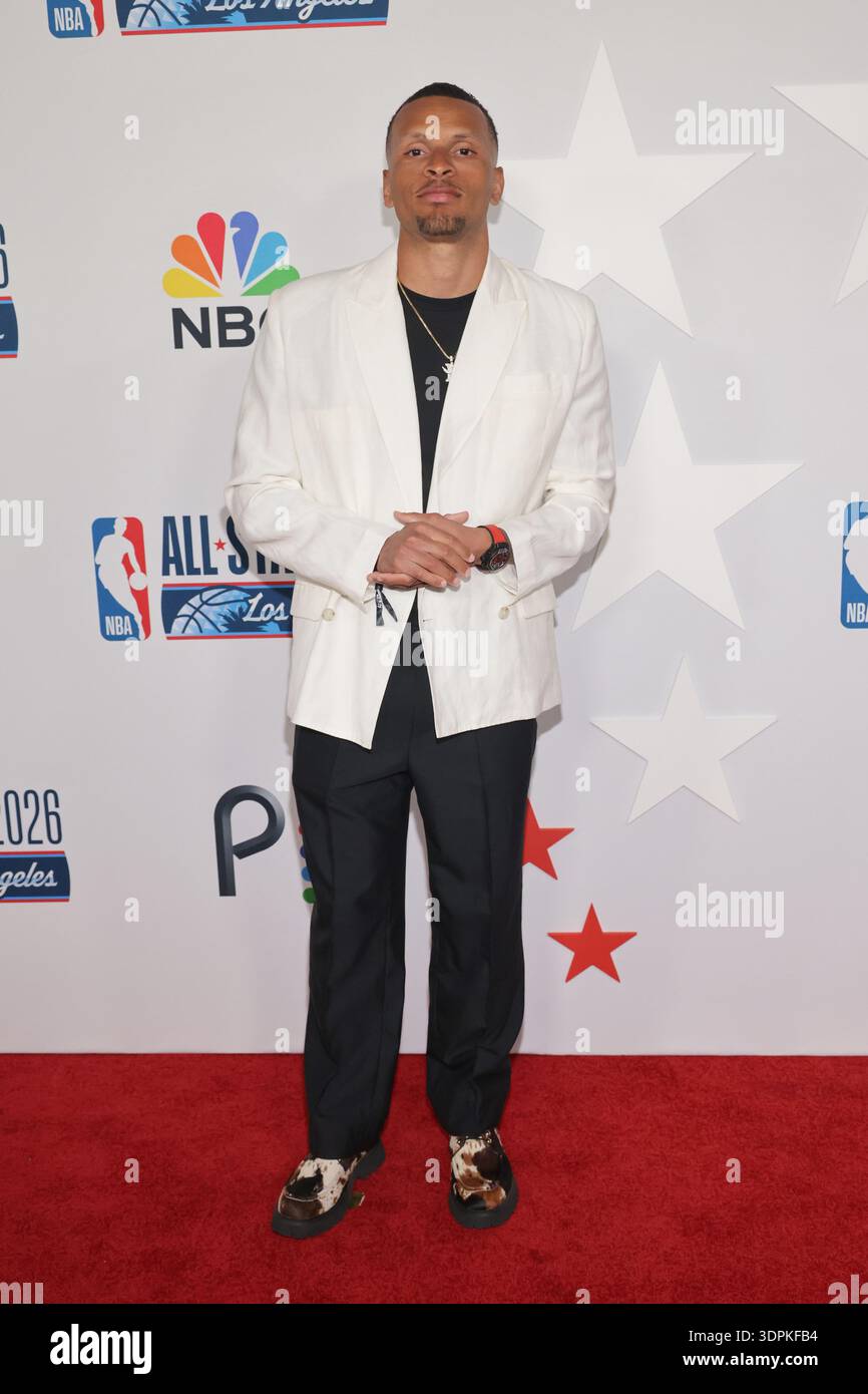Andre De Grasse attends the 'LA Clippers & Comcast NBCUniversal's NBA ...