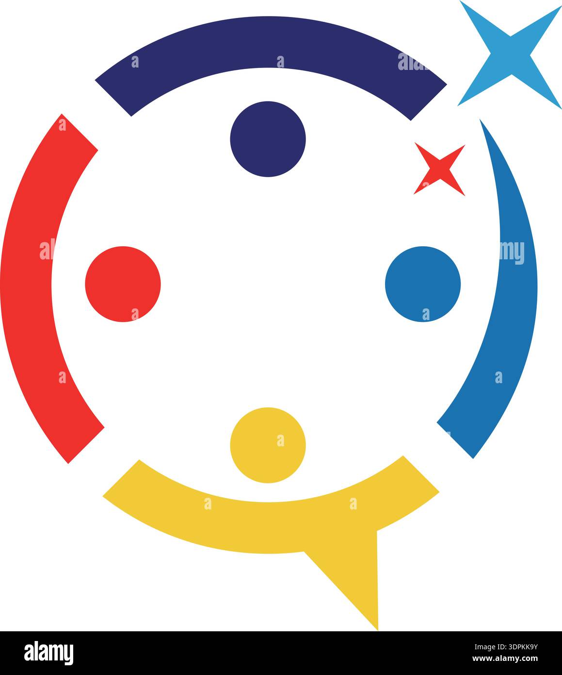 Teamwork, social network, group, personel business logo vector Stock Vector