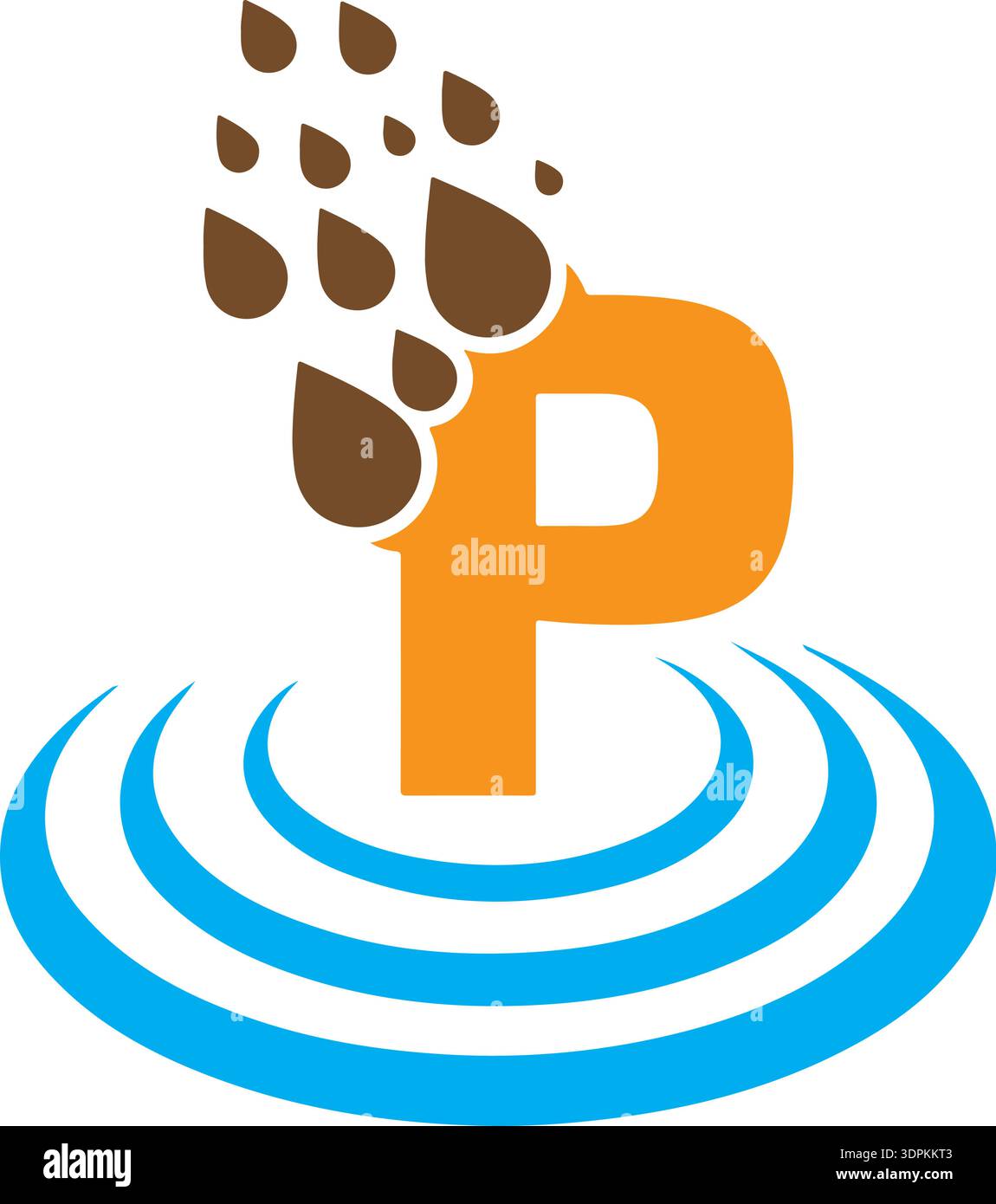 p logo design simple modern drop logo deisgn Stock Vector