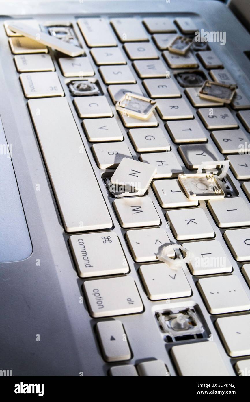 Close up of a broken computer keyboard, 2026, United States Stock Photo