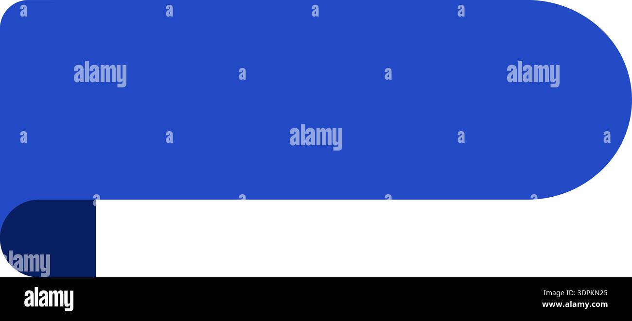 Rectangle Riban A 3D rectangular ribbon in blue with one rounded side for infographic ...