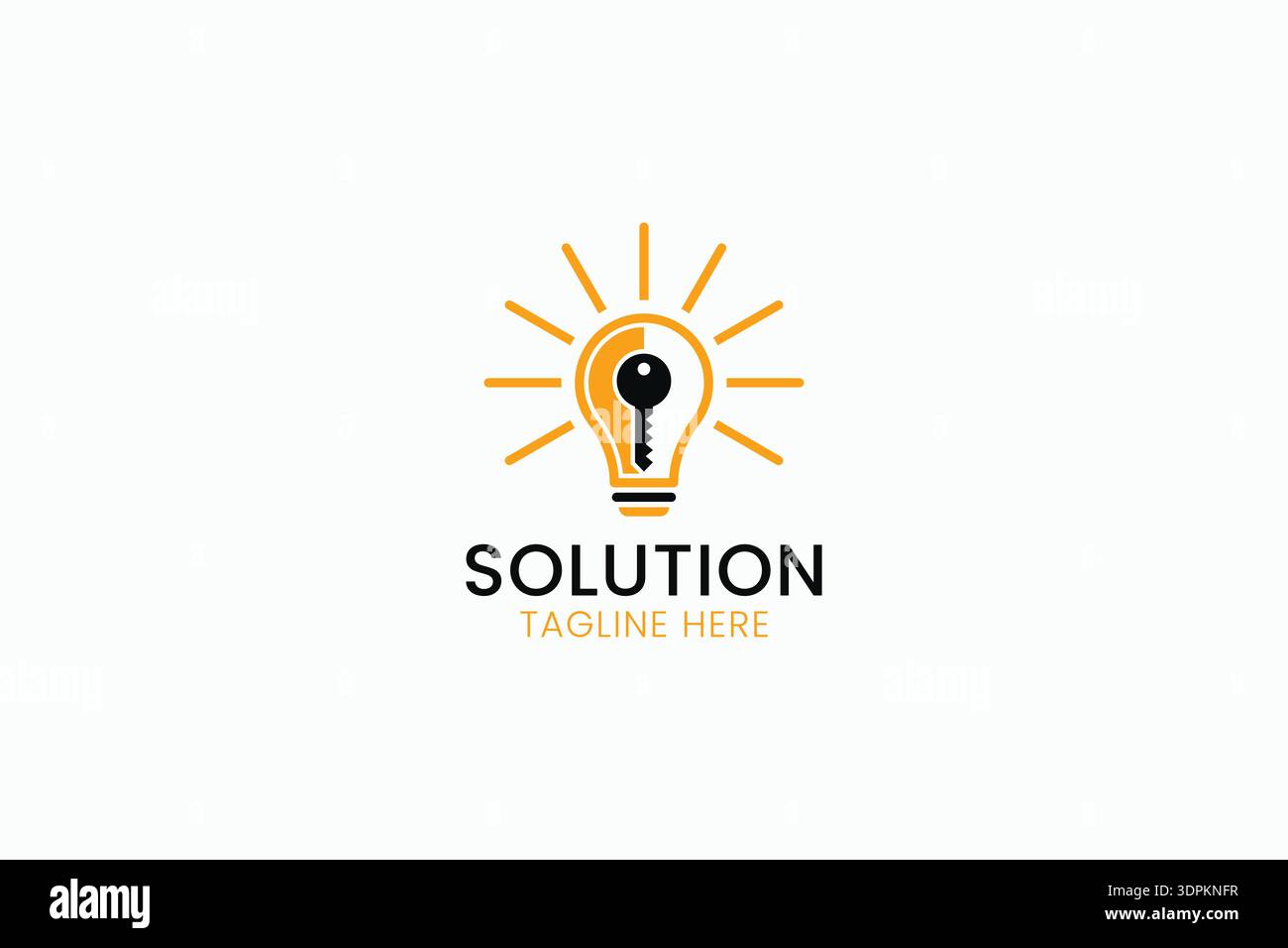 Solution Light Bulb Key Logo Design Representing Innovation and Problem ...