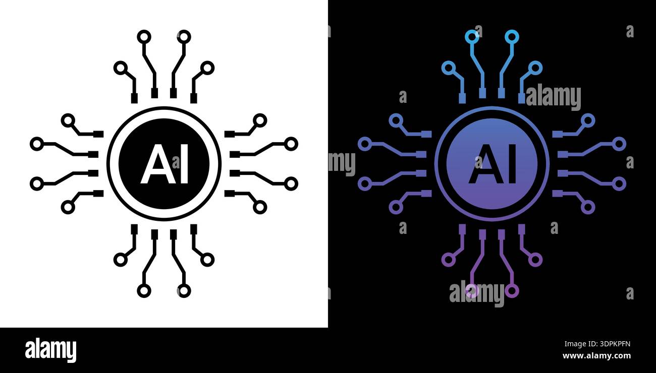 Artificial Intelligence or Generative AI logo icon Gradient Icon for app and web vector stock illustration Stock Vector