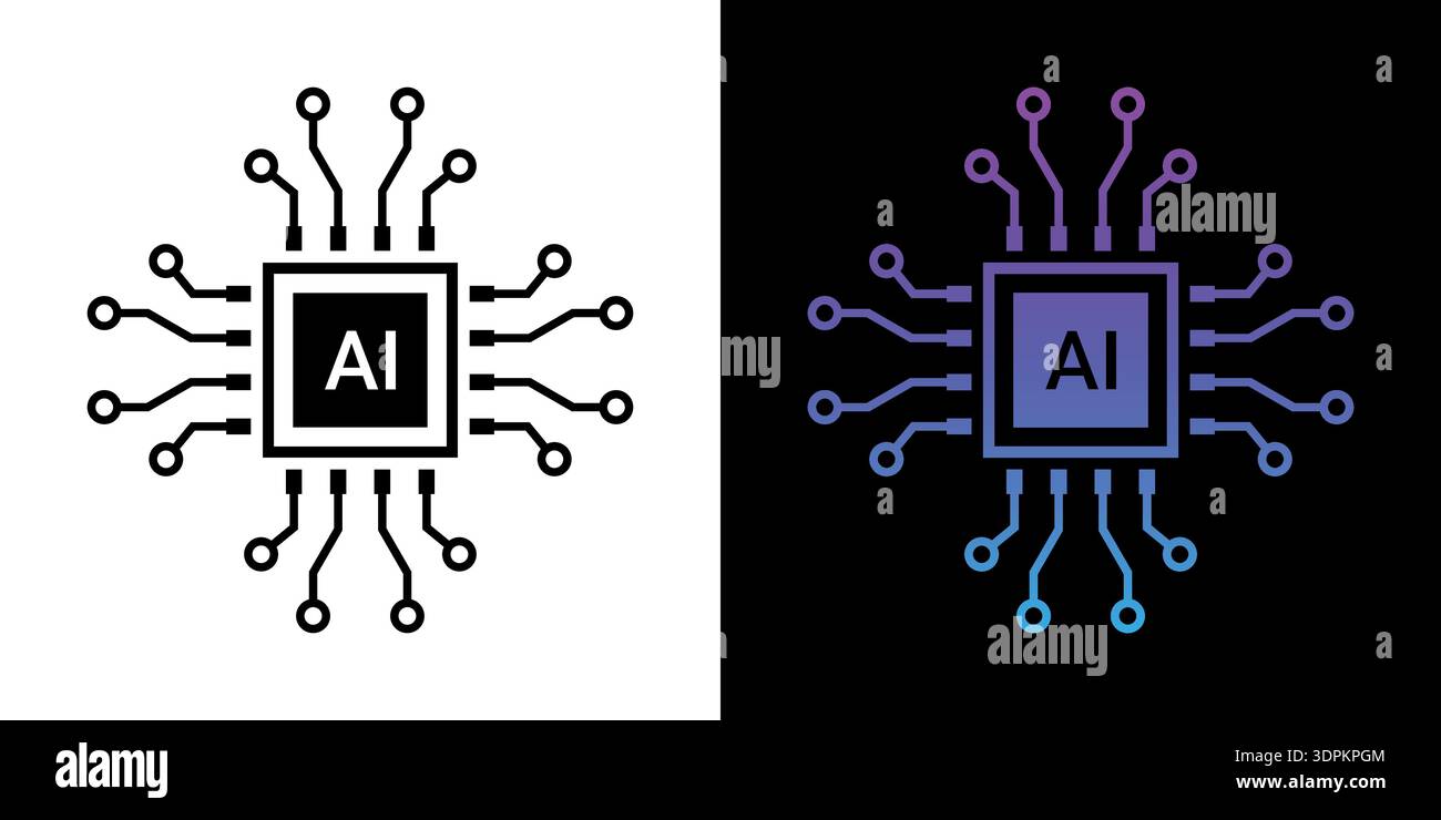 Artificial Intelligence or Generative AI logo icon Gradient Icon for app and web vector stock illustration Stock Vector