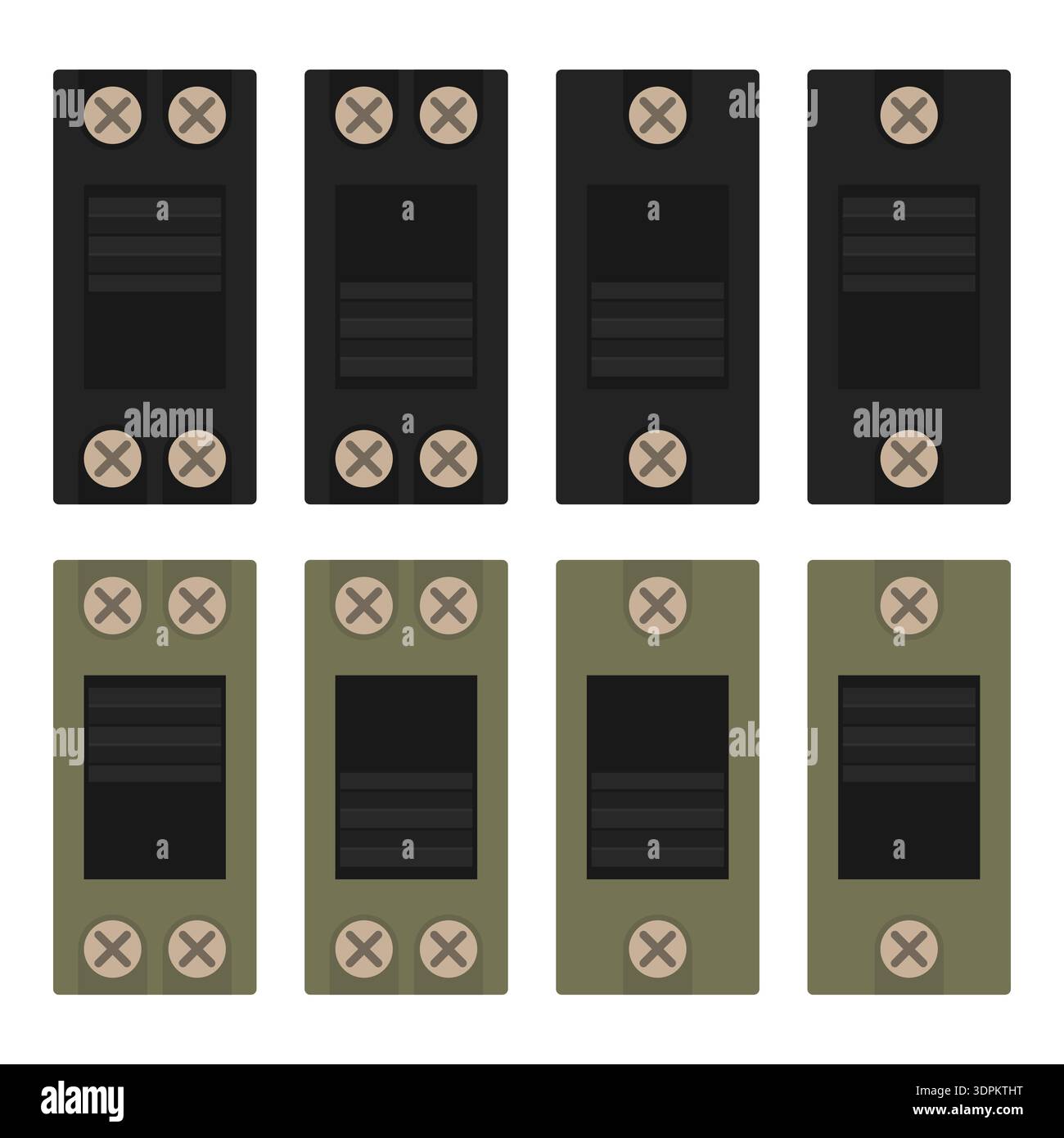 Electrical slide switch icons on white background Stock Vector