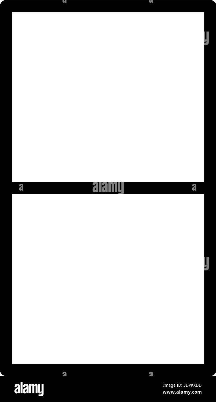 Line Splitting Page Horizontal line splitting a rectangular frame into two sections Stock ...