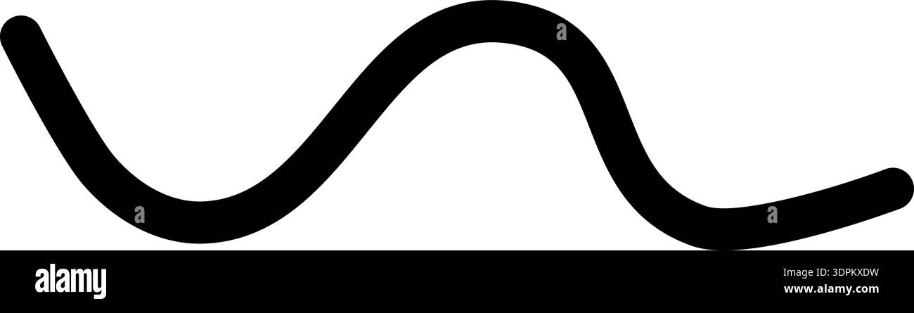 Simple curved line with a thick outline and clean design Stock Vector ...