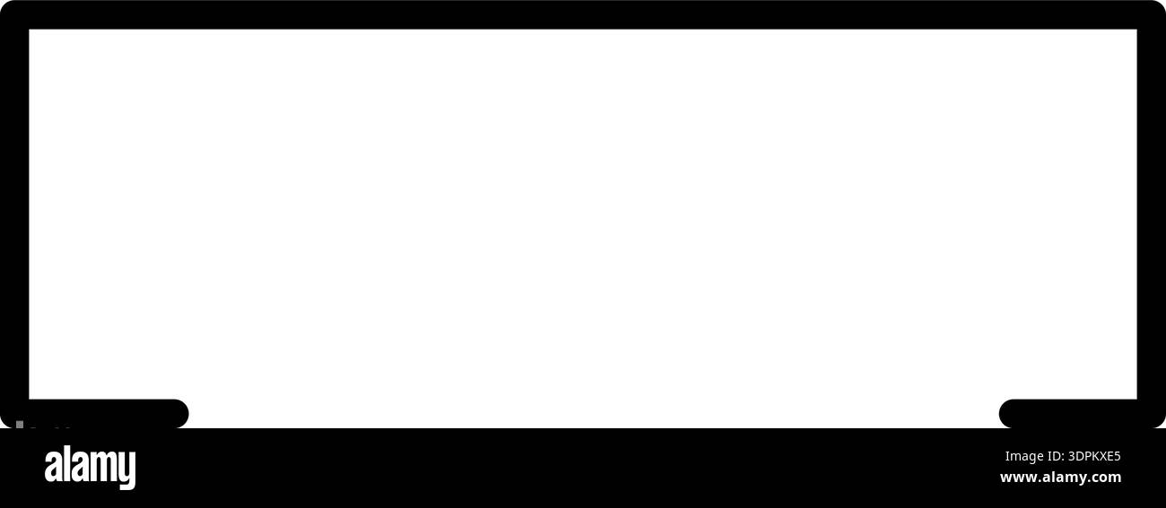 Line forms a squared rectangle frame with an open side and a thick outline. Stock Vector