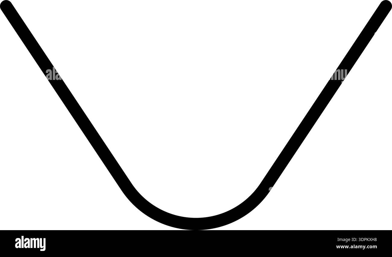 Line forms a shape with rounded corners and a thick outline. Stock Vector