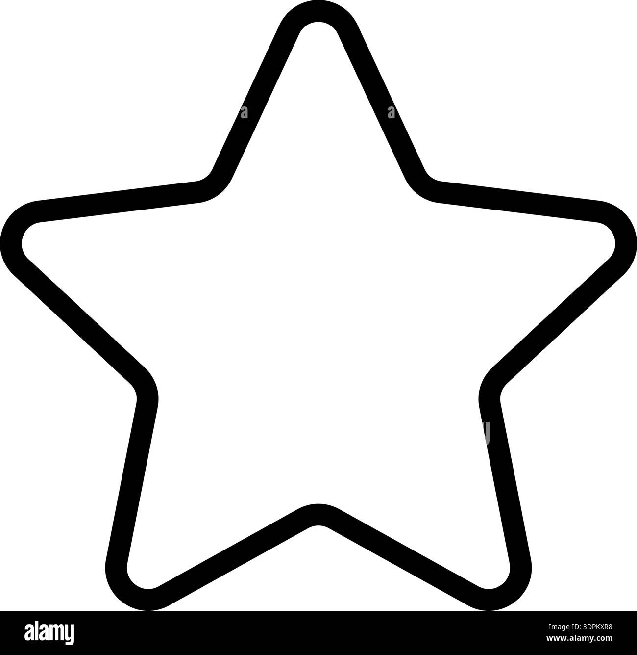 Line forms a star with rounded corners and a thick outline. Stock Vector