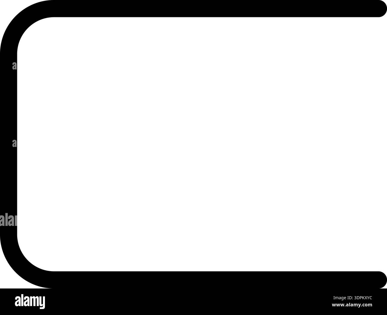 Line forms a squared shape with rounded corners and a thick outline. Stock Vector