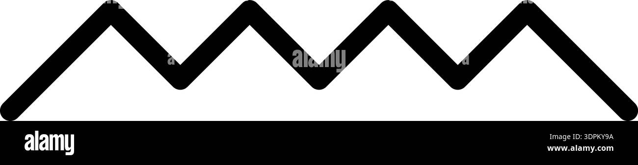 Line forms a zigzag shape with a thick outline and geometric form. Stock Vector