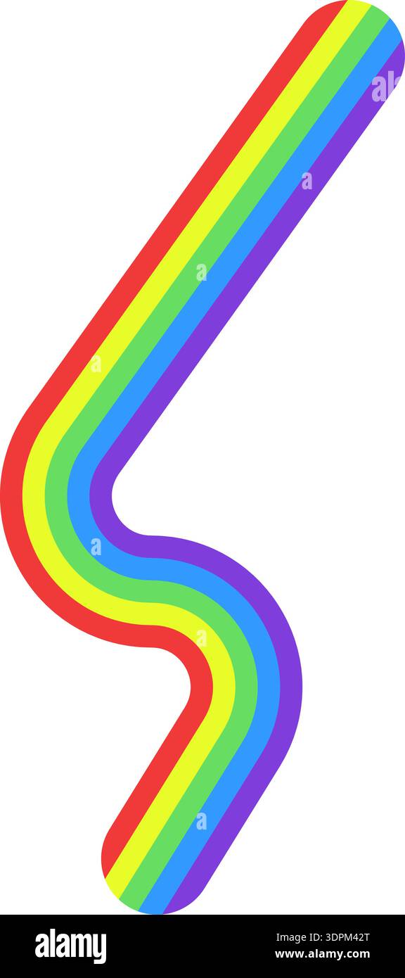 Rainbow colored curved line. Stock Vector