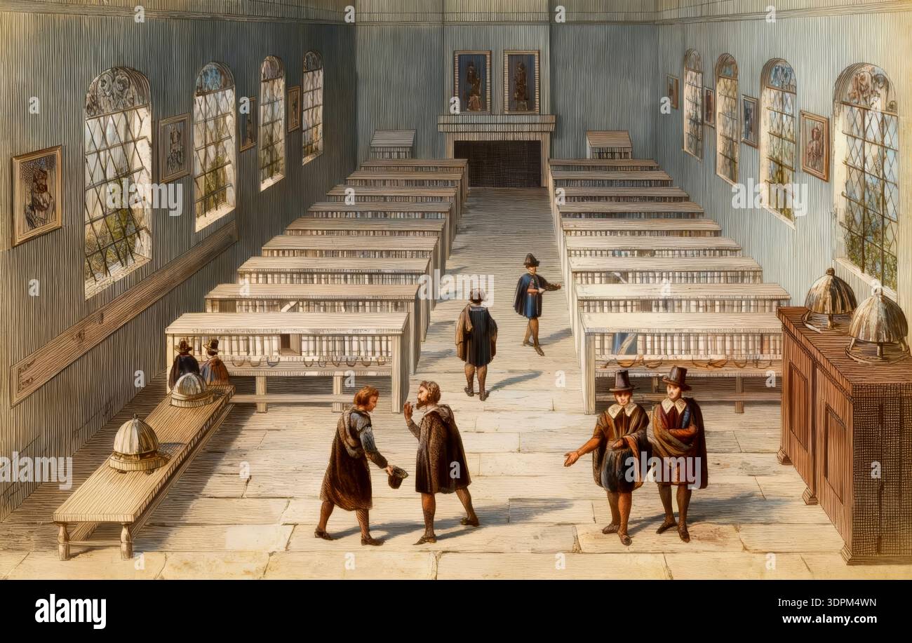 English library, 18th century Stock Photo - Alamy
